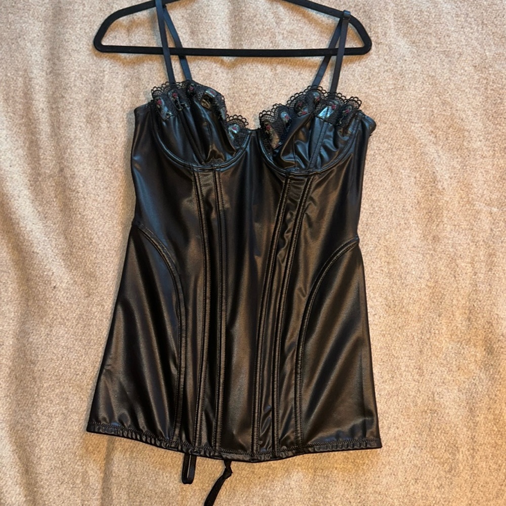 Faux leather lingerie NWT